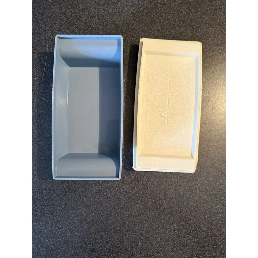 Vintage Tupperware Butter Dish Covered Container Blue & White Cottagecore Twee